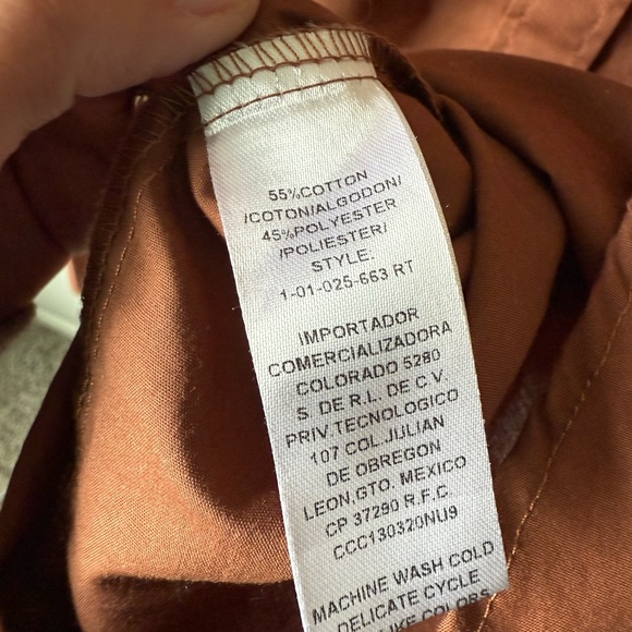 Roper Men's Rust Casual Button Down Shirt - Picture 3 of 4